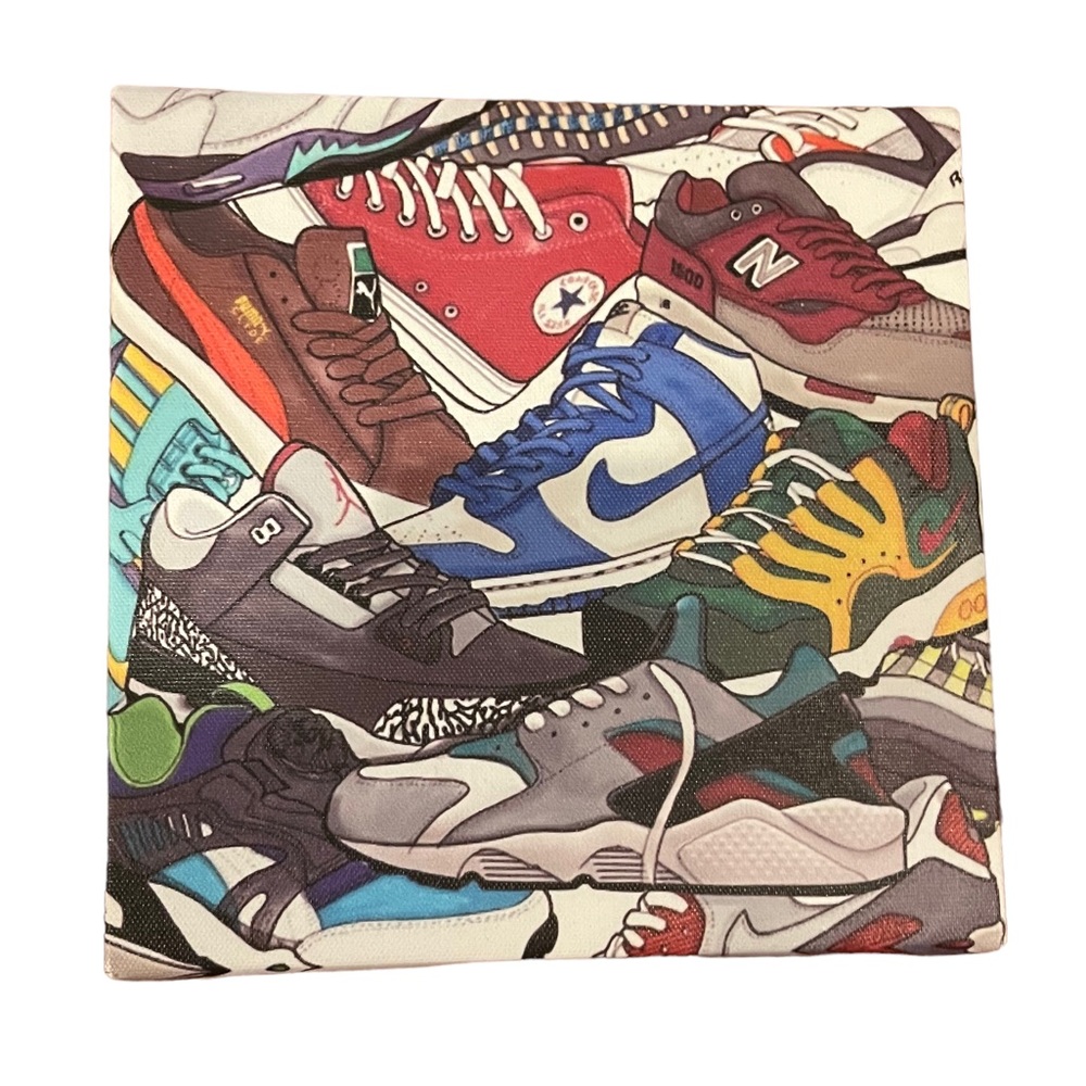 Sneaker art sneakers on a canvas size is 8”x8”x8”x8”